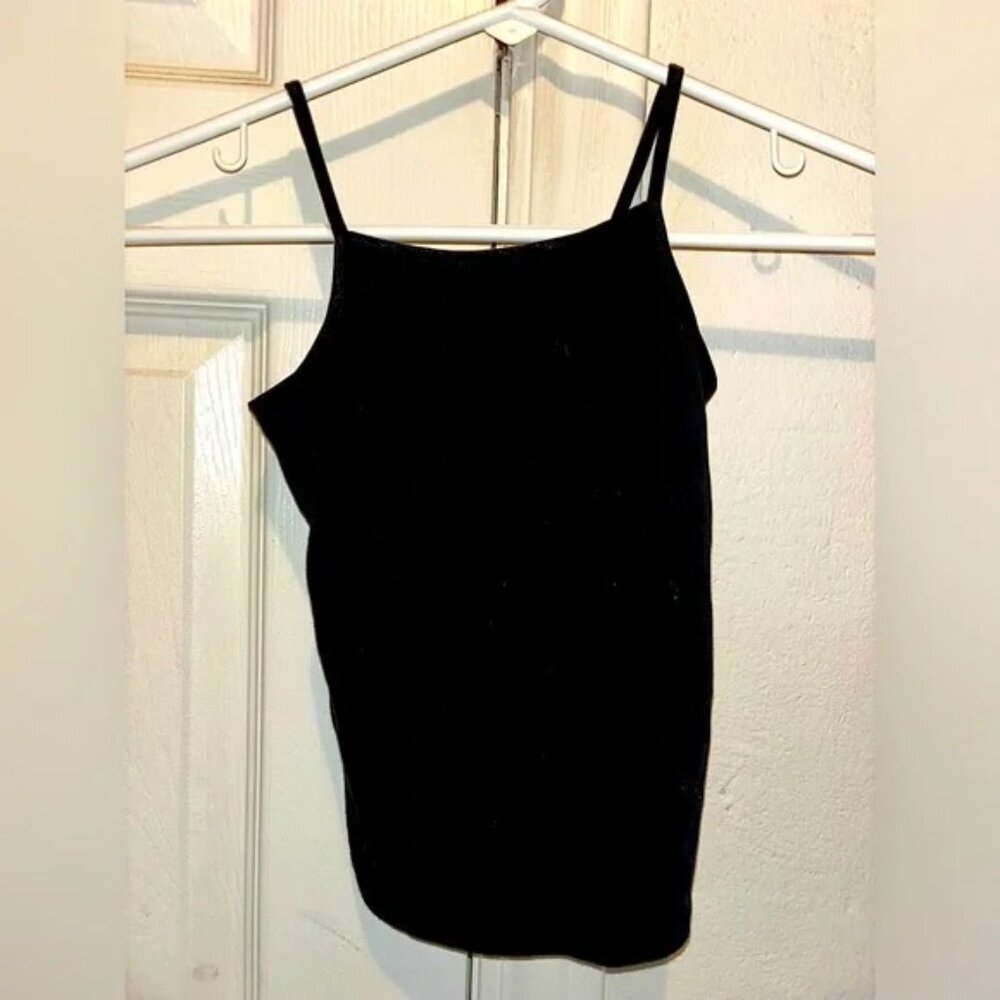 MINT Black xs 🆕 ladies cropped tank bodycon cute tank tee revealing just enough